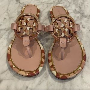 Tory Burch Miller enamel sandal seashell pink